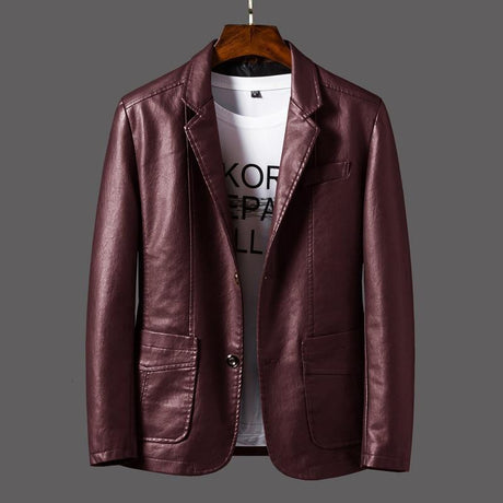 Premium Leather Blazer  Modern Cut Black Lambskin - Product detail 10