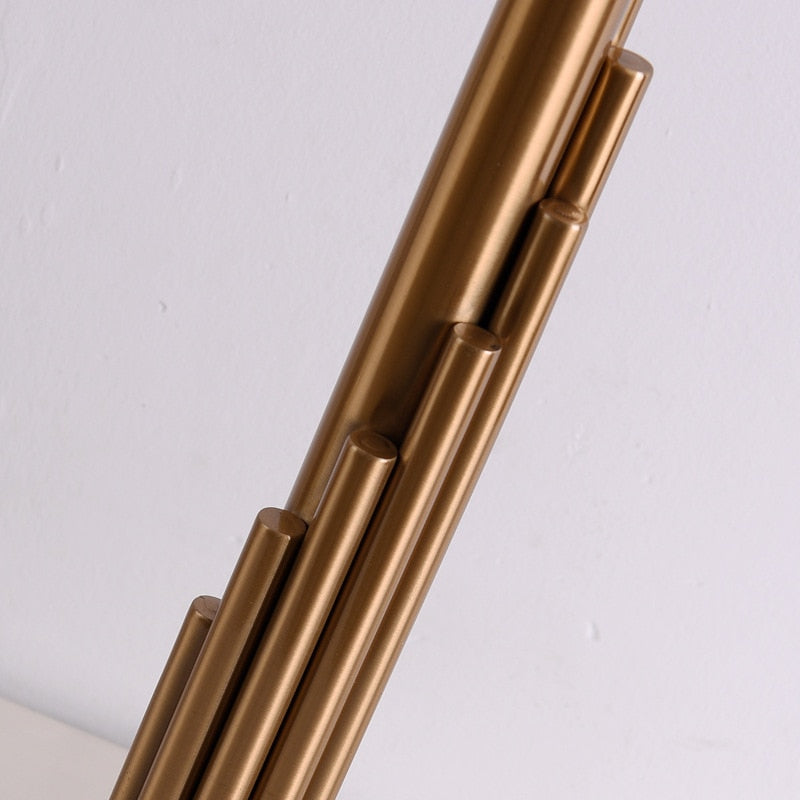 Art Deco Table Lamp  Brass Column with Linen Shade - Product example