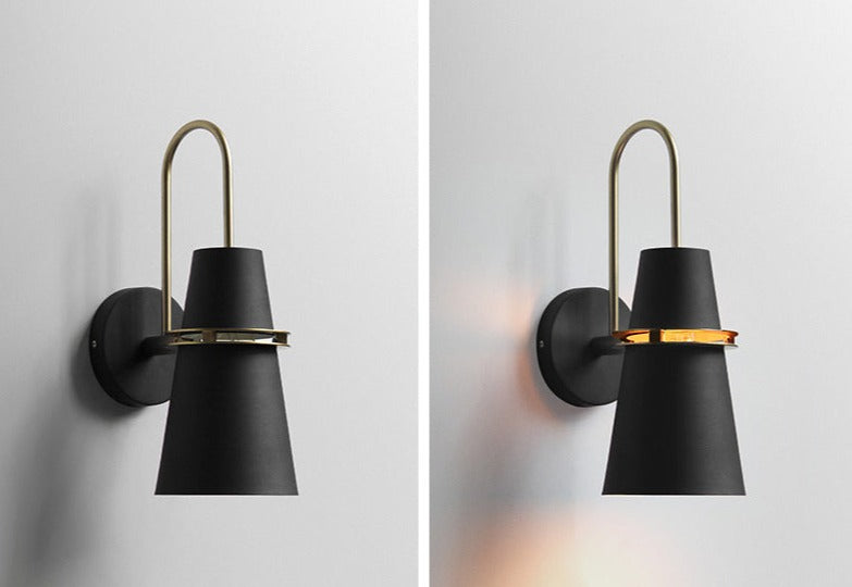 Modern Wall Sconce  Blue Metal Gold Trim Design - Product detail 18