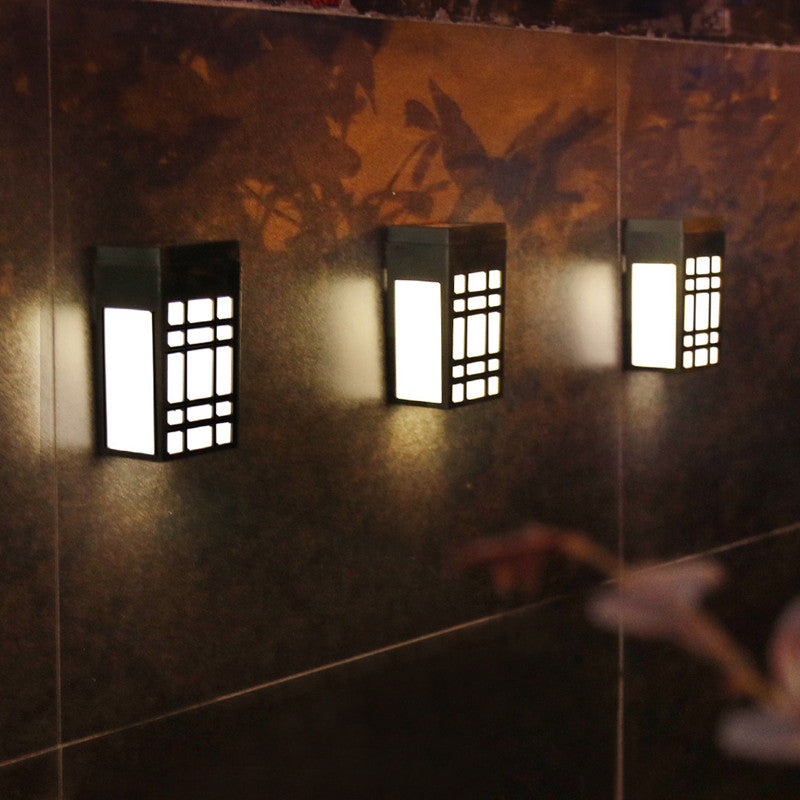 Japanese Solar Wall Light  Grid Pattern Outdoor Lamp - Product detail 7
