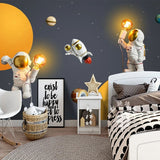 Space Mural Wallpaper | Astronaut Adventure with Glowing Planets