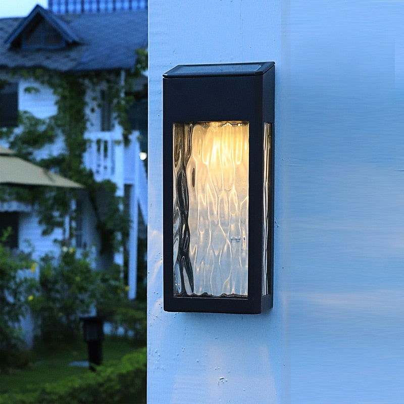 Modern Solar Wall Light  Waterproof Glass Panel Design - Product detail 5