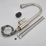Modern Pull Down Kitchen Faucet  Brushed Nickel Flexible Spout - Detailed view