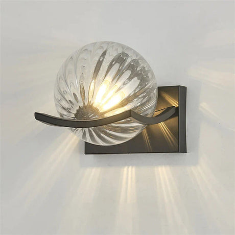 Modern Glass Wall Lamp  Textured Globe LED Design - Product detail 7