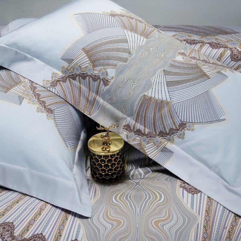 Luxury Egyptian Cotton Bedding  Silver Embroidered Design - Product detail 5