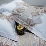 Luxury Egyptian Cotton Bedding  Silver Embroidered Design - Product detail 5
