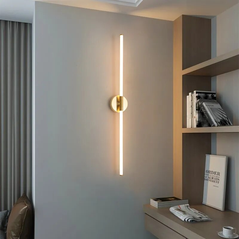 Modern LED Wall Light  Gold Linear Sconce Design - Product example