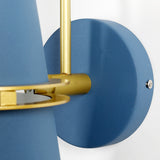Modern Wall Sconce  Blue Metal Gold Trim Design - Product detail 11