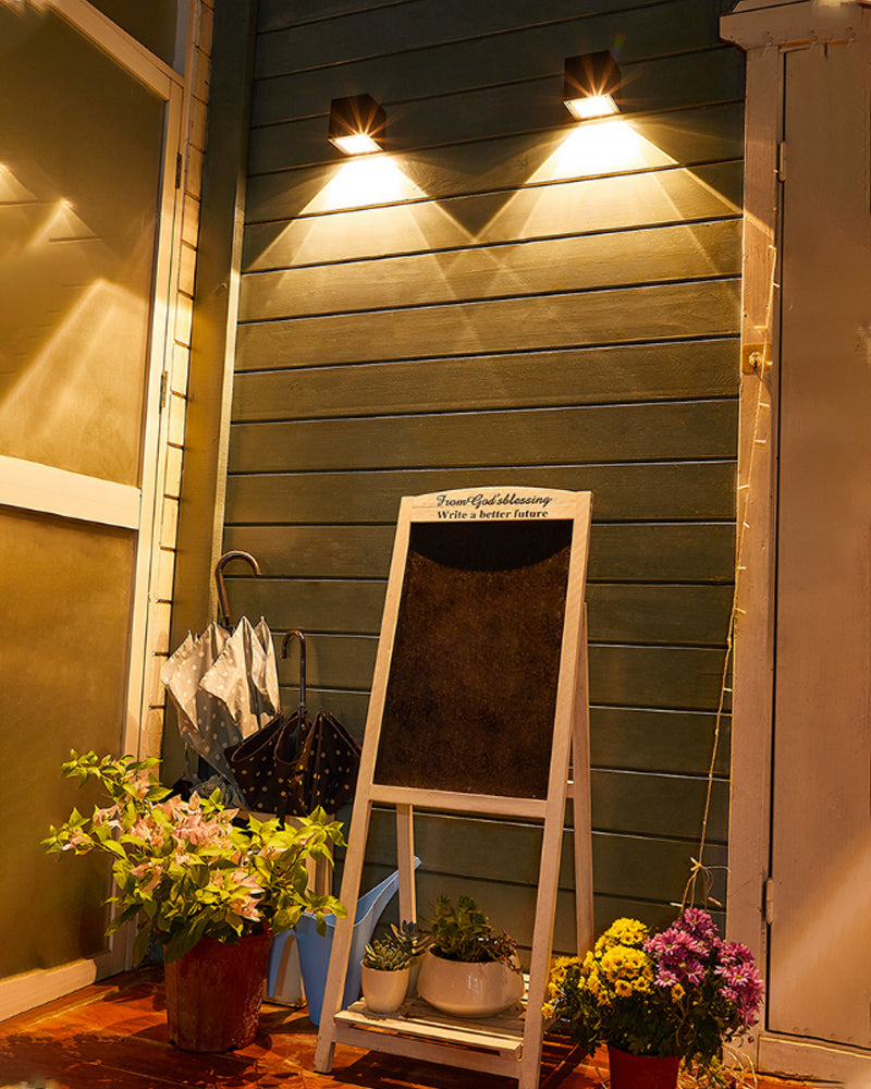 Modern Outdoor Wall Light  Solar Powered Cube Design - Product detail 13