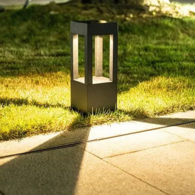 Modern Solar Path Light  Black Metal Garden Bollard - Product detail 6