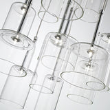 Contemporary Glass Pendant Lights  Clear and Red Cylinder Design - Product detail 6
