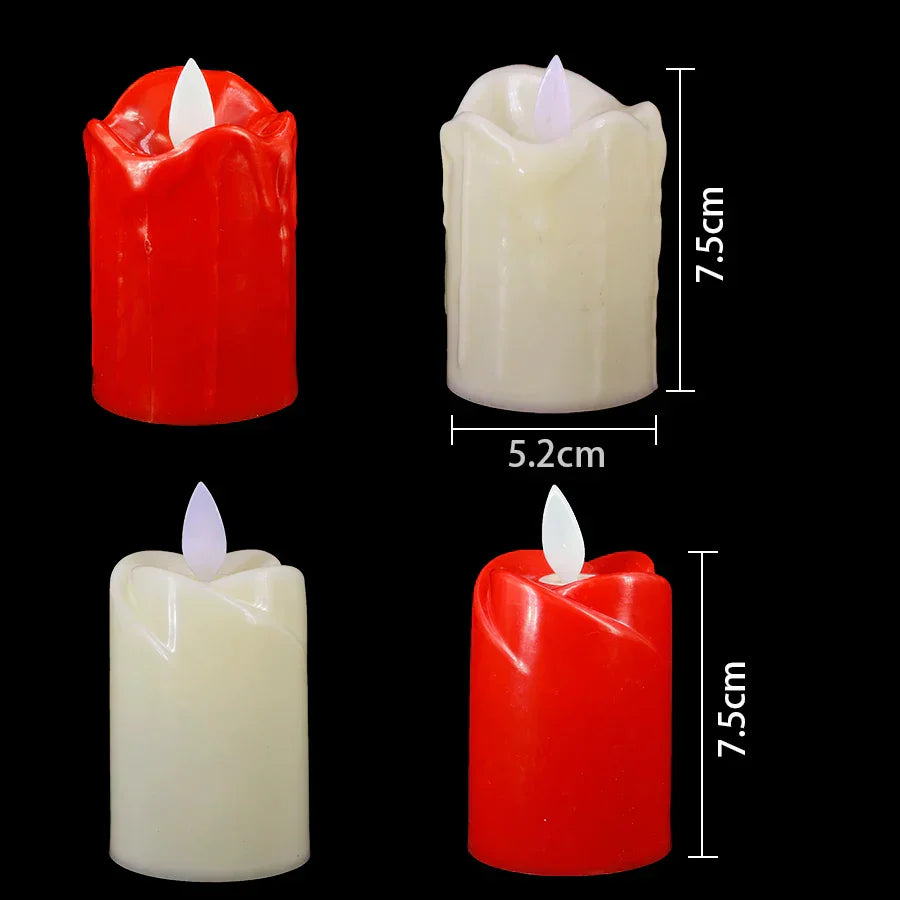 LED Flameless Candles  Dripping Wax Design Red  Yellow - Product detail 6