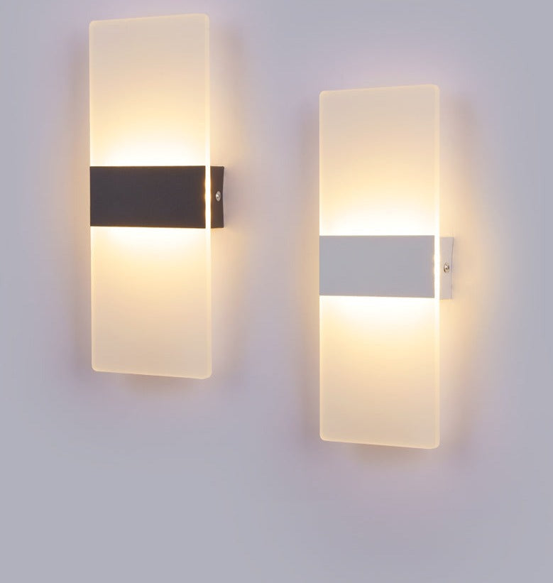 Modern Wall Sconce  Minimalist Acrylic Panel with Gold Accent - Product detail 8