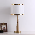 Art Deco Table Lamp  Brass Column with Linen Shade - Product detail 8