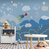 Space Mural Wallpaper | Rocket Adventure with Planets