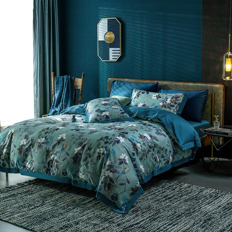 Egyptian Cotton Duvet Set  Watercolor Floral Pattern - Product example