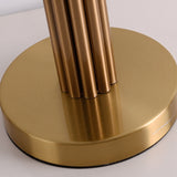 Art Deco Table Lamp  Brass Column with Linen Shade - Product detail 4