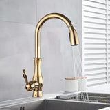 Modern Kitchen Faucet  Polished Brass Gold Finish - Product showcase