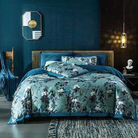 Egyptian Cotton Duvet Set  Watercolor Floral Pattern - Product showcase