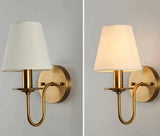 Modern Brass Wall Sconce  Fabric Shade Classic Design - Product detail 4