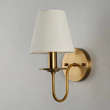 Modern Brass Wall Sconce  Fabric Shade Classic Design - Product example