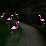Solar Garden Lights  Pink Flamingo Outdoor Stakes - Detailed view