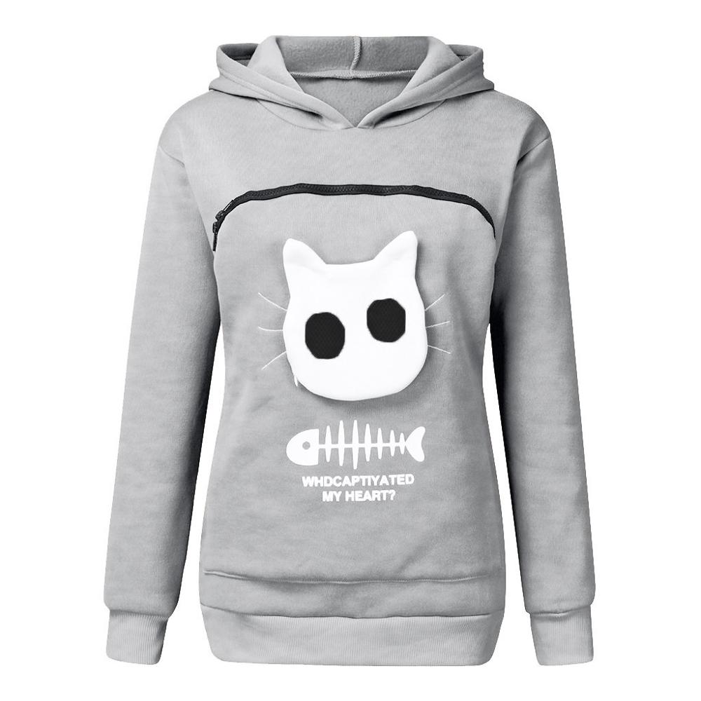 Pet Lover Hoodie  Cat Design Cotton Pouch Sweater - Product detail 12