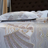 Luxury Egyptian Cotton Bedding  Silver Embroidered Design - Product detail 4