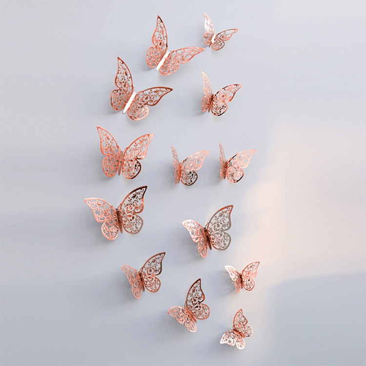 3D Butterfly Wall Decor  Rose Gold Metallic Finish - Product detail 7