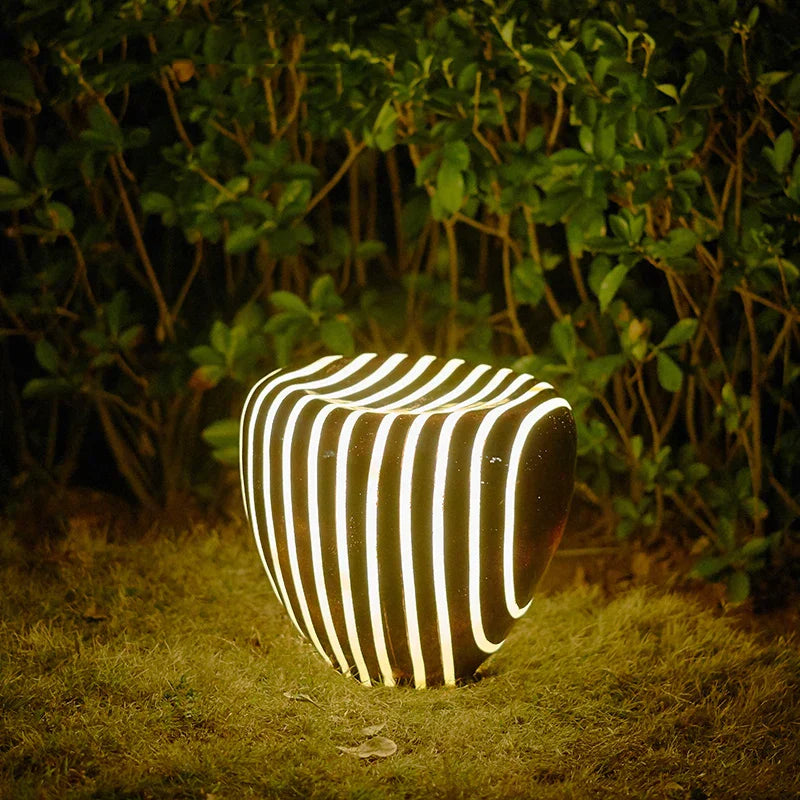 Modern Garden Light  Black Stone Design with LED Technology - Product detail 4