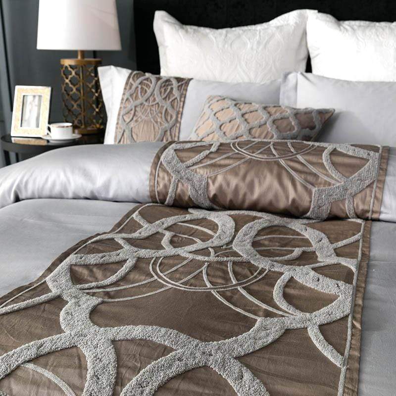 Luxury Cotton Duvet Set  Grey Egyptian Cotton Chain Pattern - Product detail 7