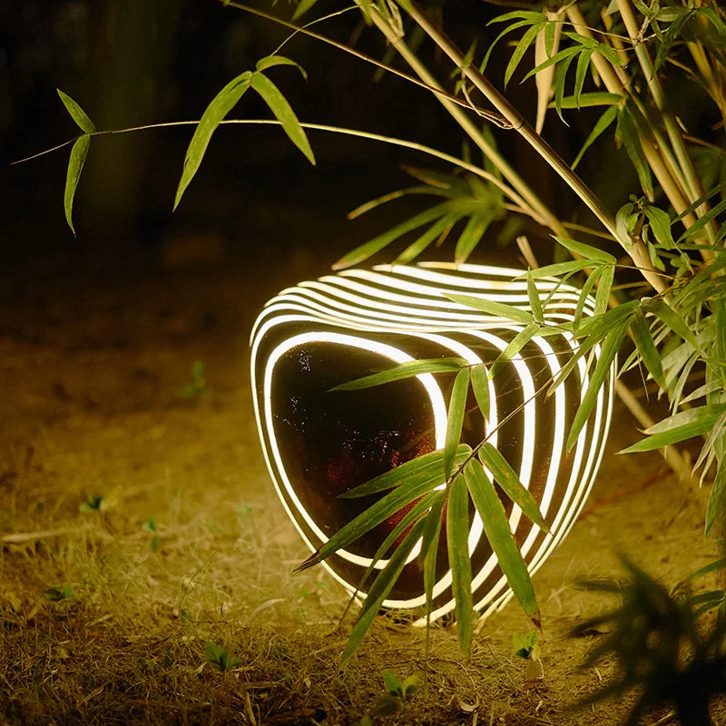 Modern Garden Light  Black Stone Design with LED Technology - Product example