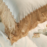 Luxury Egyptian Cotton Bedding Set  Gold Lace Embroidered Design - Product detail 9