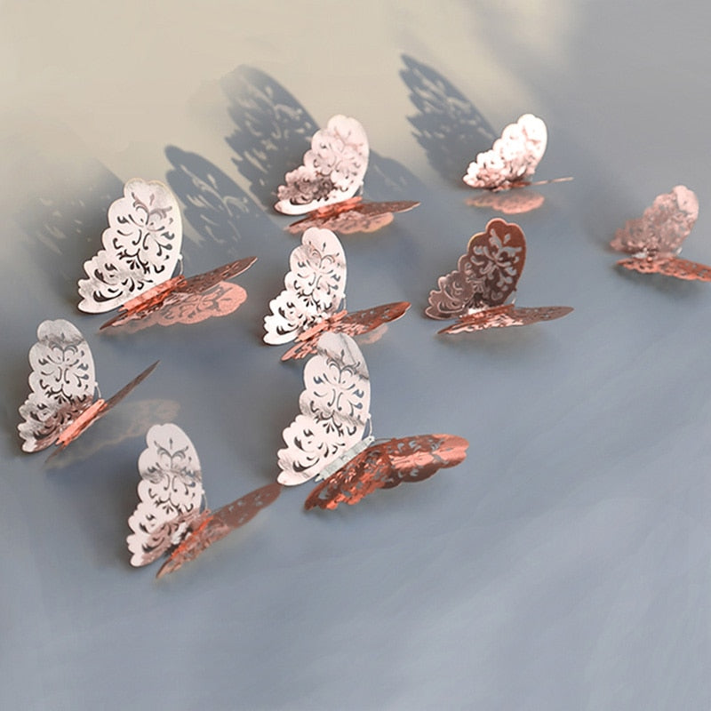 3D Butterfly Wall Decor  Rose Gold Metallic Finish - Product detail 4