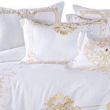 Luxury Bedding Set  White Egyptian Cotton Gold Embroidery - Product detail 6