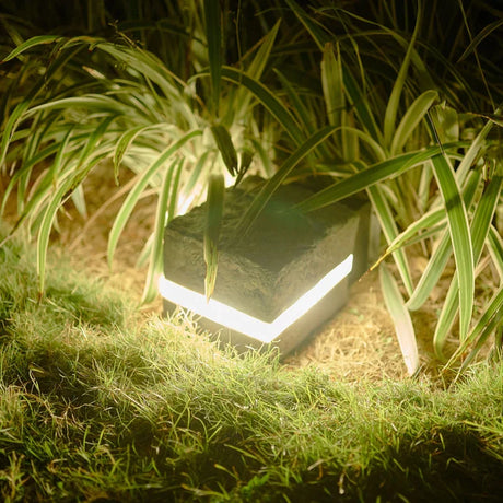 Modern Solar Garden Light  Square Stone LED Path Lighting - Product detail 5