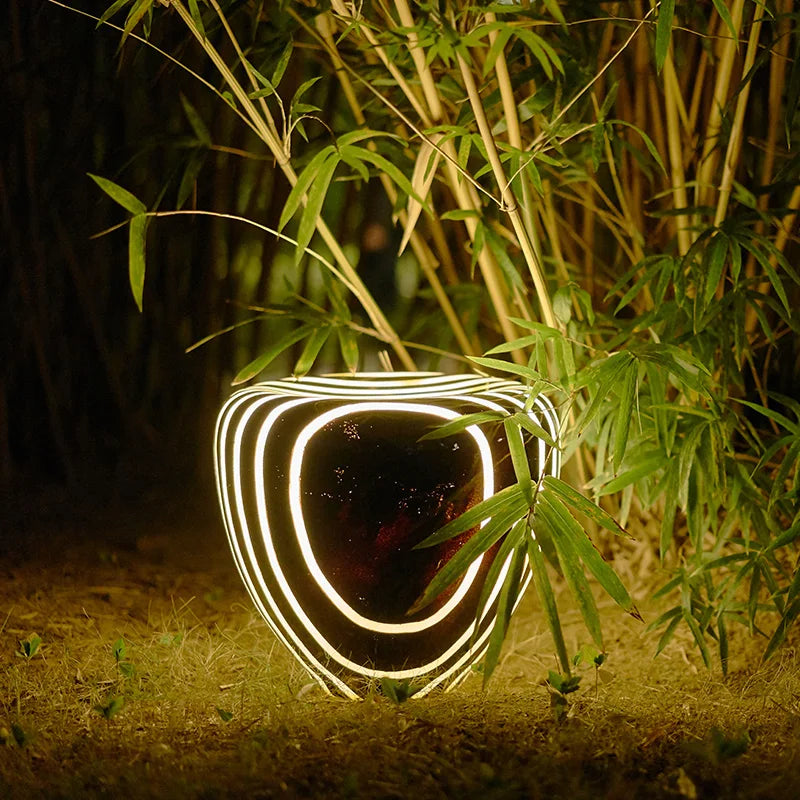 Modern Garden Light  Black Stone Design with LED Technology - Product detail 5