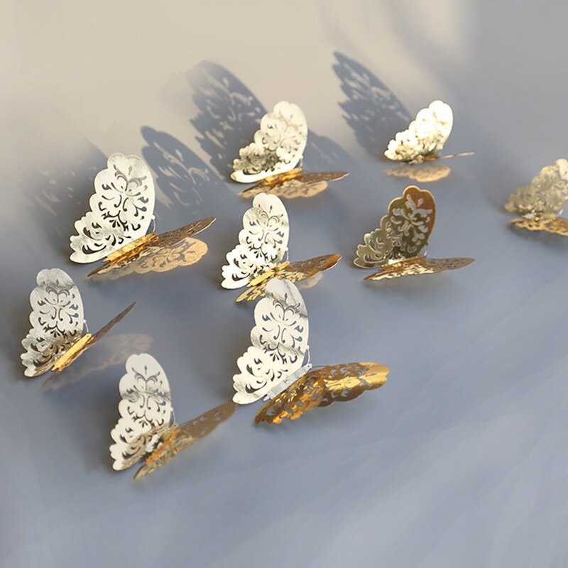3D Butterfly Wall Decor  Rose Gold Metallic Finish - Product example