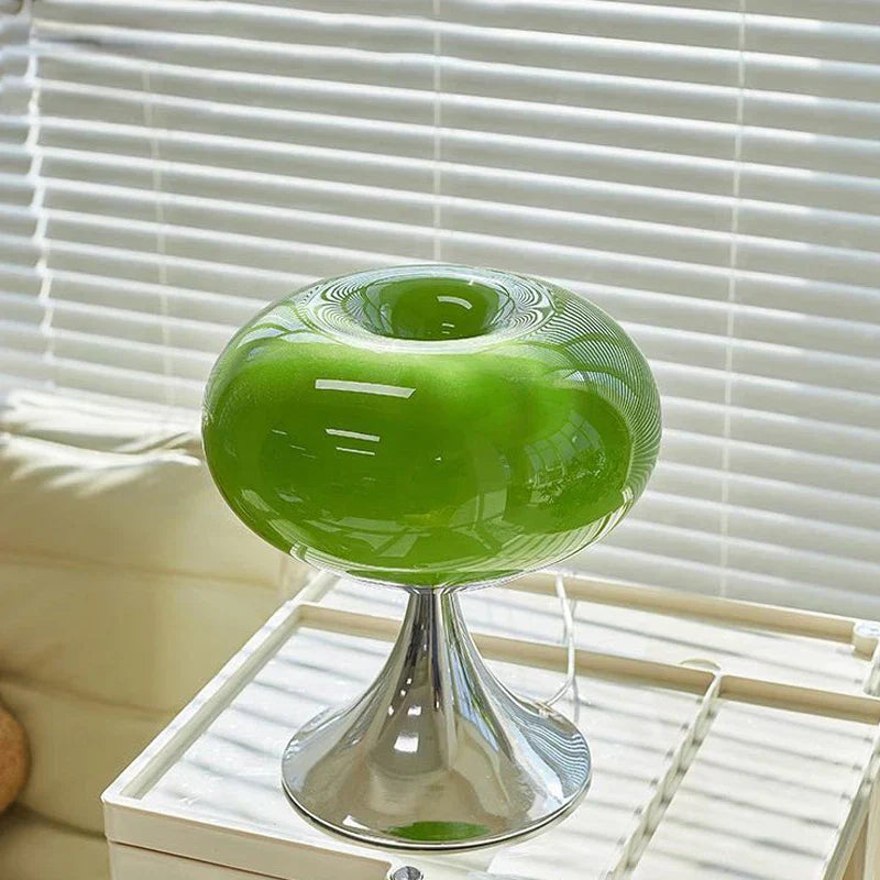 Vintage Table Lamp  Glass Stone Mushroom Design - Product example