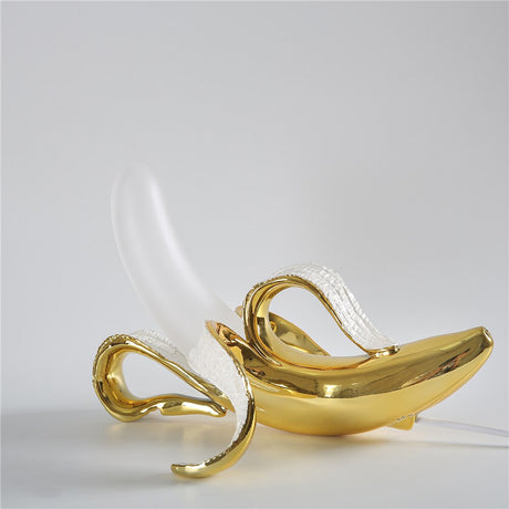Art Deco Table Lamp  Banana-Shaped Gold Metal Design - Product detail 15