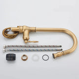 Vintage Kitchen Faucet  Antique Brass Swivel Design - Product detail 5