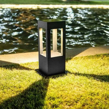 Modern Solar Path Light  Black Metal Garden Bollard - Product detail 7