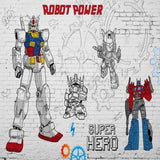 Robot Mural Wallpaper | Super Hero Comic Style Design