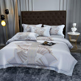 Luxury Egyptian Cotton Bedding  Silver Embroidered Design - Detailed view