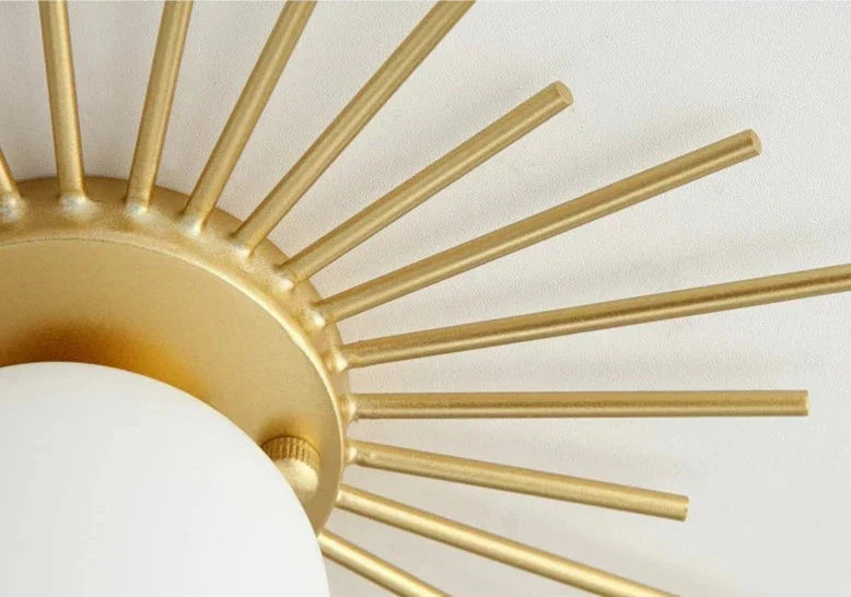 Sunburst Ceiling Light  Gold Metal Globe Fixture - Product detail 9