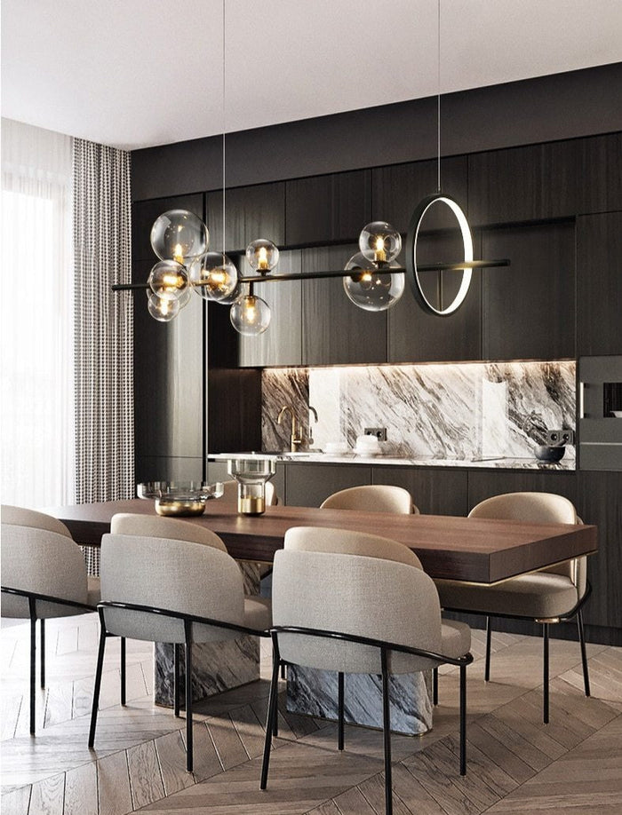 Modern Bubble Chandelier  Glass Globe Linear Pendant Light - Product detail 5