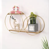 Scandinavian Wall Shelf  Iron  Wood Double Ring Design - Product detail 7