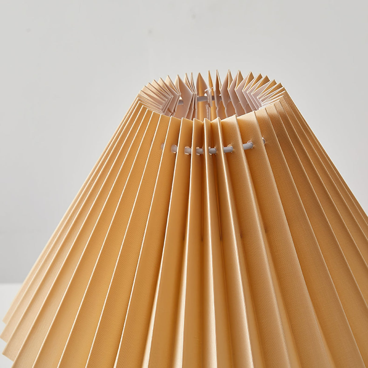 Scandinavian Table Lamp  Wooden Sphere Base with Pleated Shade - Product detail 6