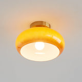 Modern Glass Ceiling Light  Amber Dome Shade With Gold Base - Product detail 9