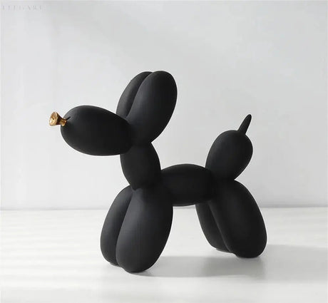 Modern Balloon Dog Sculpture  Matte Black with Gold Accent - Product detail 18